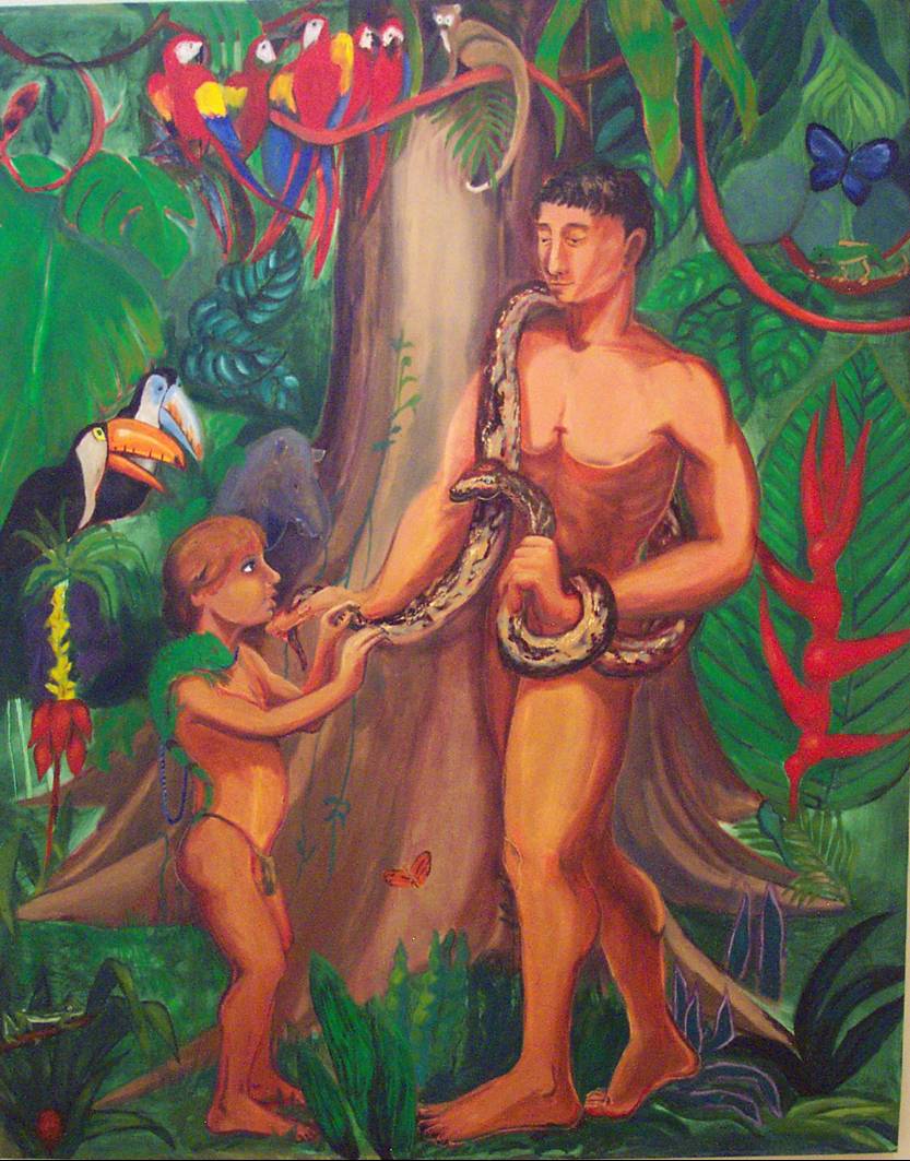 Man and Boy with Python
